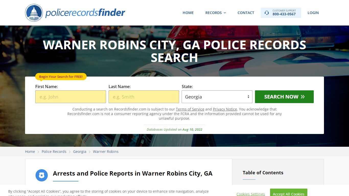 WARNER ROBINS CITY, GA POLICE RECORDS SEARCH