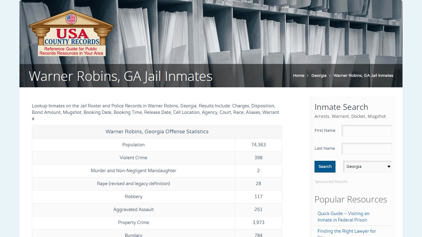 Warner Robins, GA Jail Inmates | Name Search